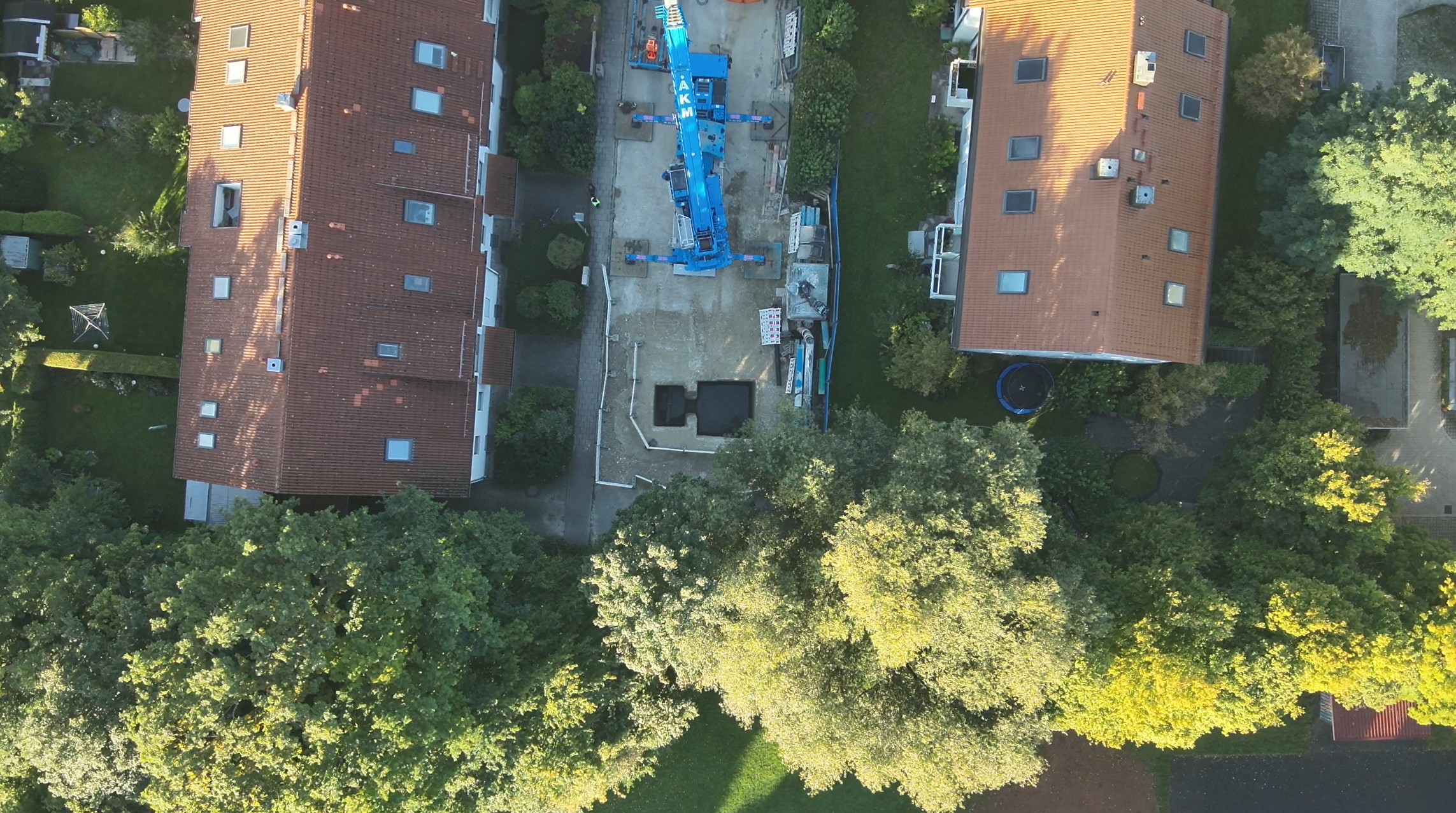 Draufsicht setzen – wasserdichte Baugrube